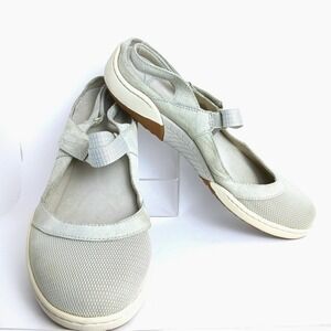 Dansko Honor Mary Jane Sandals Bone Grey Mesh Suede Walking Shoes Sz 40 Gorpcore